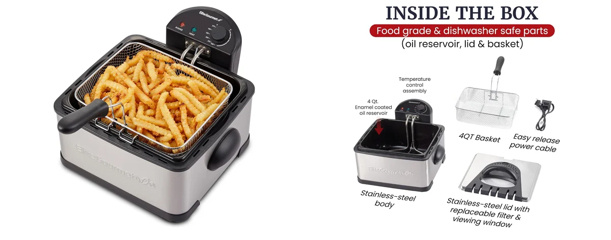 Elite Gourmet Electric Deep Fryer images