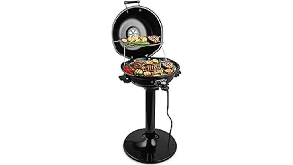This image shows a popular electric grill ready to cook delicious chicken breasts.