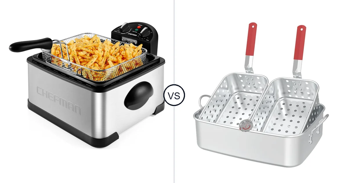 Comparison of Chefman XL Deep Fryer w/Basket Strainer and FIRE RIOT 18QT