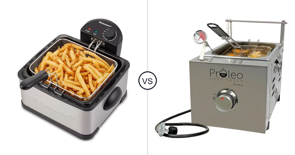 Comparison of Elite Gourmet Electric Deep Fryer and Flame King Proleo