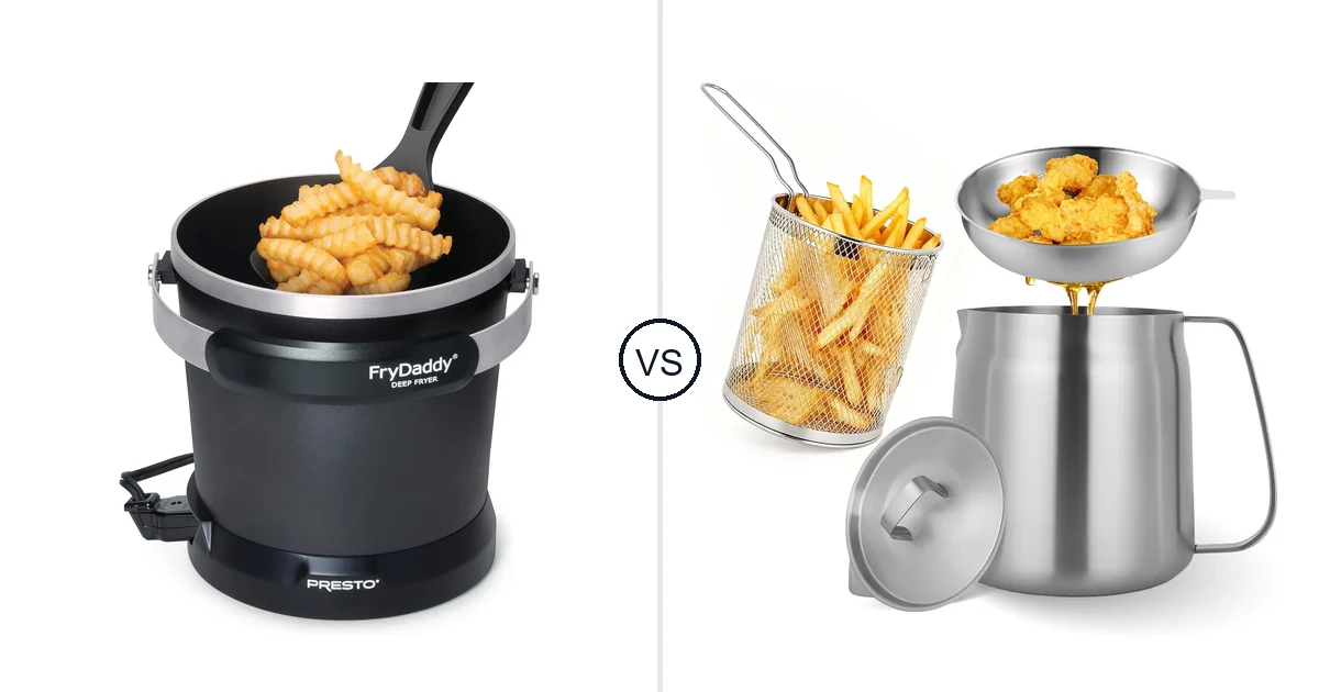 Comparison of Presto FryDaddy Electric Deep Fryer - Handy Scoop Included, Snap On Lid, Easy to and Smwmwon 3.7 Quarts