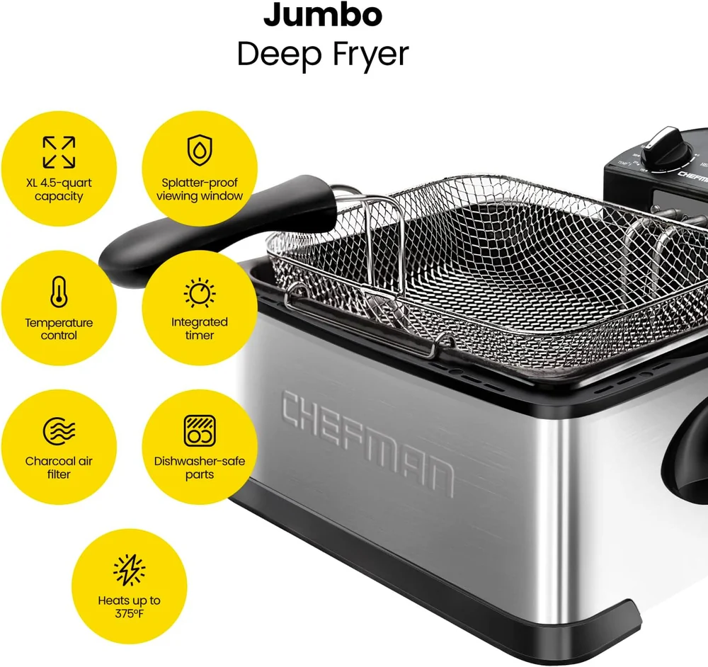 Chefman XL Deep Fryer w/Basket Strainer