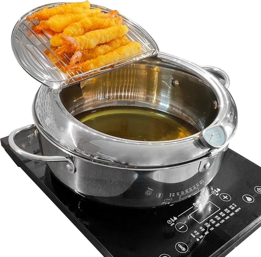 OMISTAR Deep Fryer Tempura Pot with Tongs