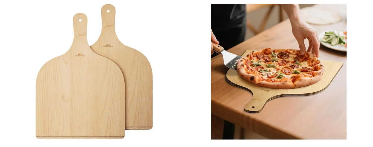 G.a HOMEFAVOR 2 Pack Wooden Pizza Peel - images