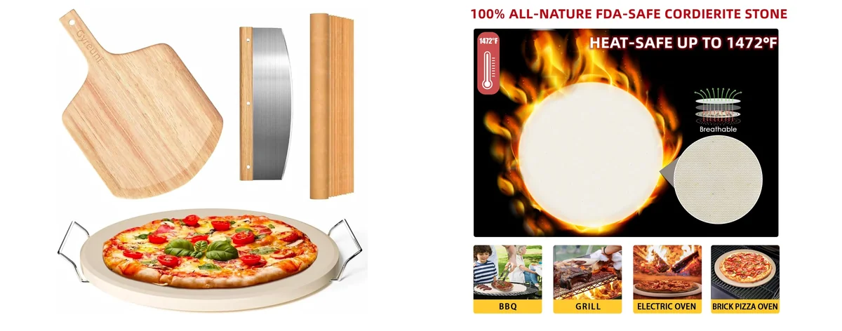 Gyreuni 5 PCS Round Pizza Stone Set images