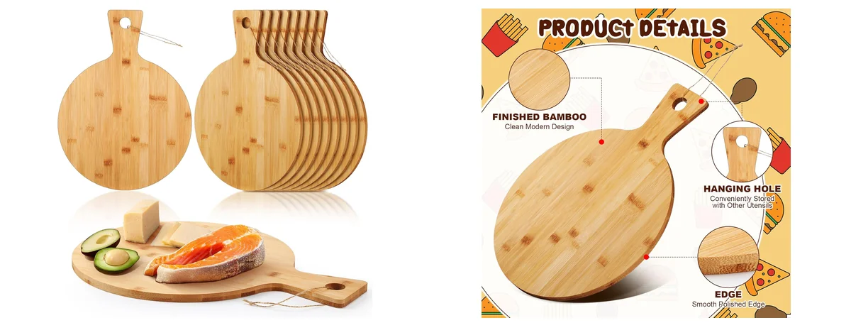 Kigley 10 Pcs Bamboo Cutting Board images