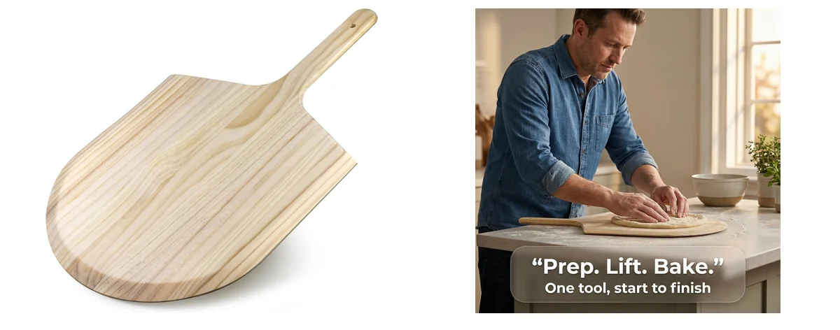 KitchenDine Wooden Pizza Peel images