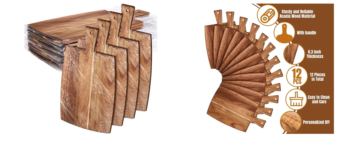 Patelai 12 Packs Wooden Cutting Board Set images