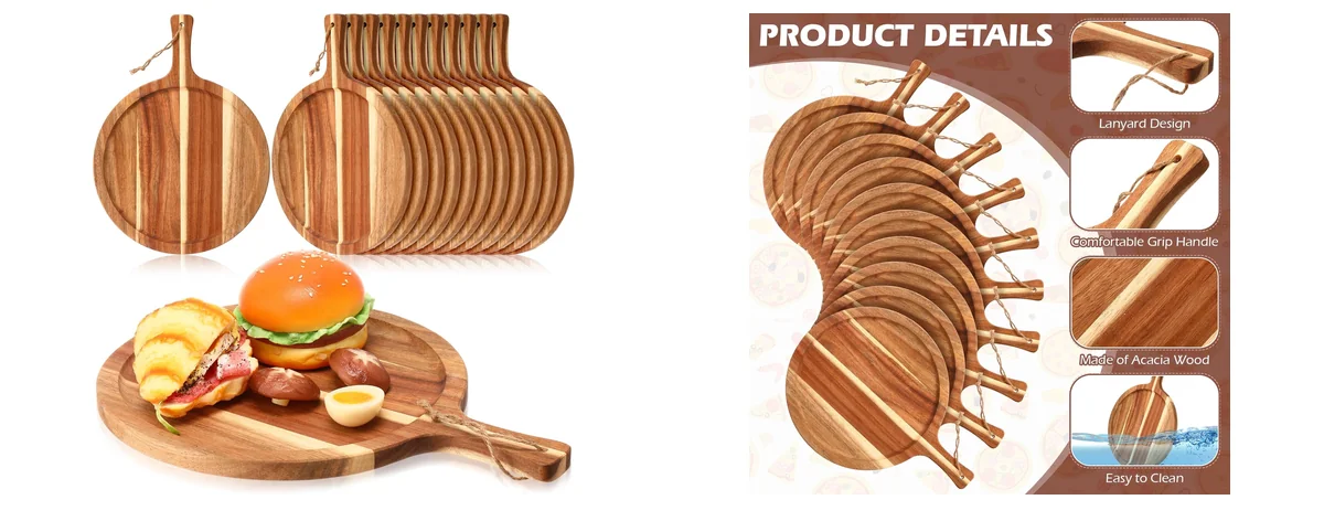 Tanlade 12 pcs Wood Cutting Board Bulk images