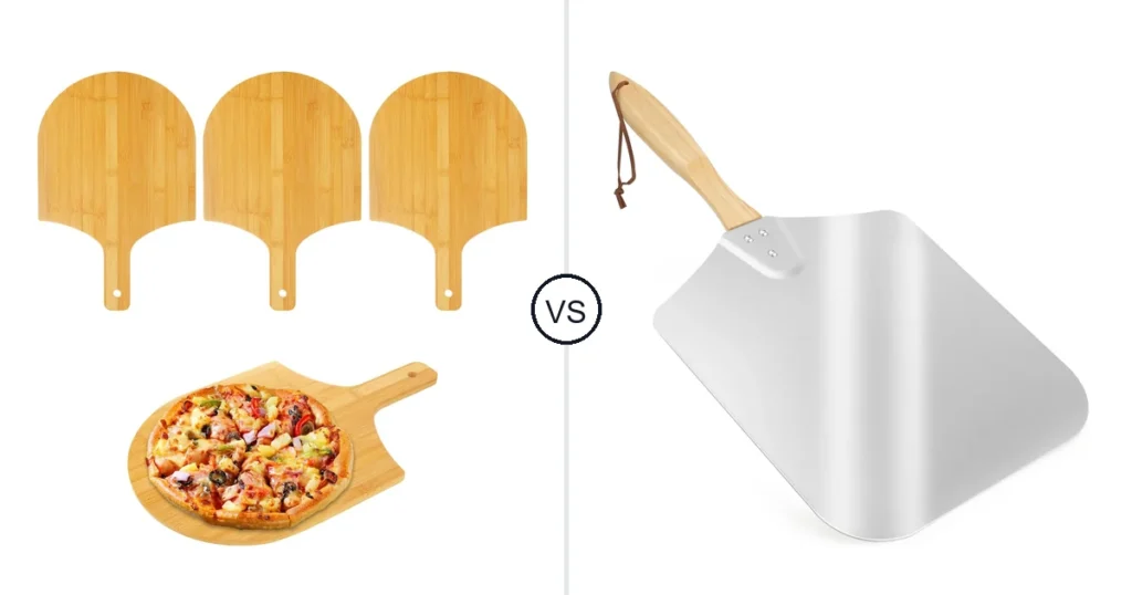 Comparison of ACXFOND AFUS-BambooPizzaPeel-4p--240927fa and Skyflame Kitchen Supply Aluminum Pizza Peel