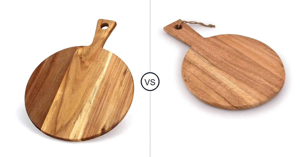 Comparison of Ayiaren Acacia Wood Cutting Board and Samhita Round Acacia Wood Cutting Board