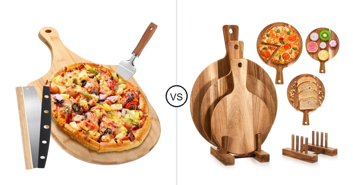 Comparison of Briwooody 3 Pcs Christmas Gifts Wooden Bamboo and Hushee 3 Pcs Pizza Cutting Board Acacia
