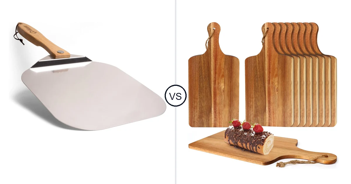 Comparison of Chef Pomodoro Aluminum Metal Pizza Peel and Aweyka 15 x 7 inches