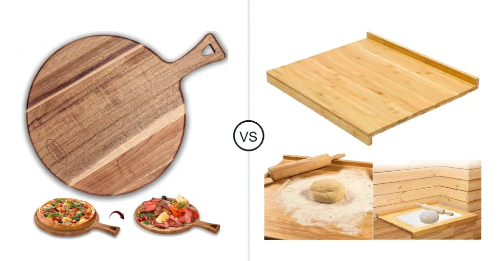 Comparison of Erwuldor Acacia Wood Cutting Board - 12" and YYRZZ Reversible Pastry Board