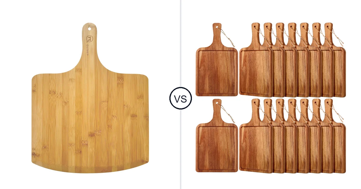 Comparison of Outset Pizza Peel and Tanlade 16 Pcs Acacia Wood Cutting Board