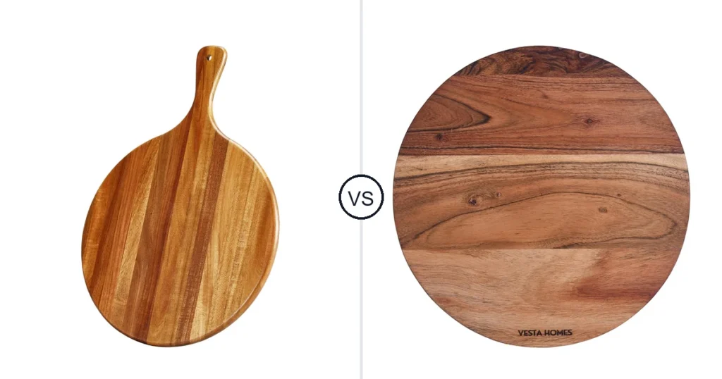 Comparison of TEIBVG Acacia Wood Round Cutting Board and Vesta Homes Wooden Round Chopping Board/Cutting Board/Serving Board