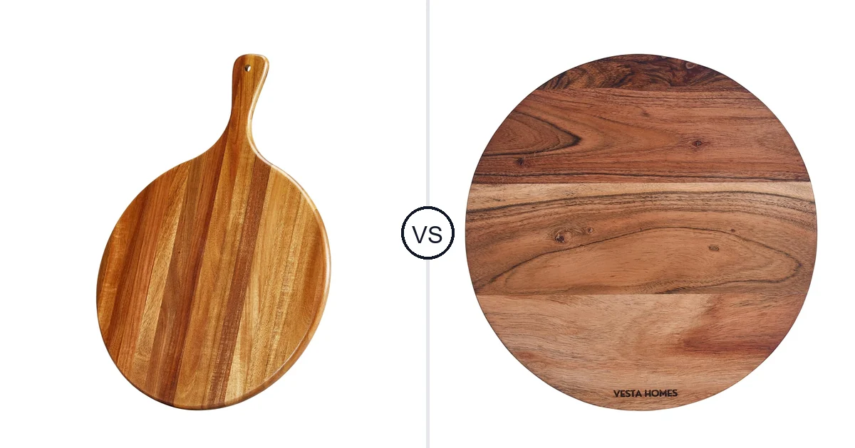 Comparison of TEIBVG Acacia Wood Round Cutting Board and Vesta Homes Wooden Round Chopping Board/Cutting Board/Serving Board