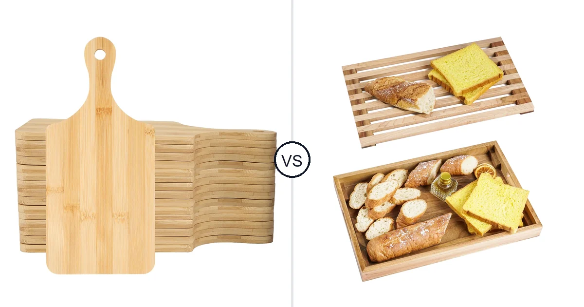 Comparison of WAYASDCU 25 PCS Bulk Cutting Boards Mini and Nuvograin Wood Bread Cutting Board