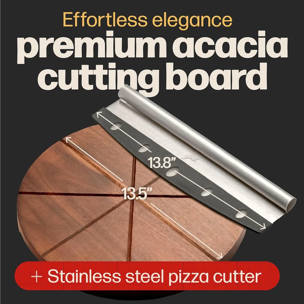 Hans Grill Pizza Cutting Board and Pizza Cutter