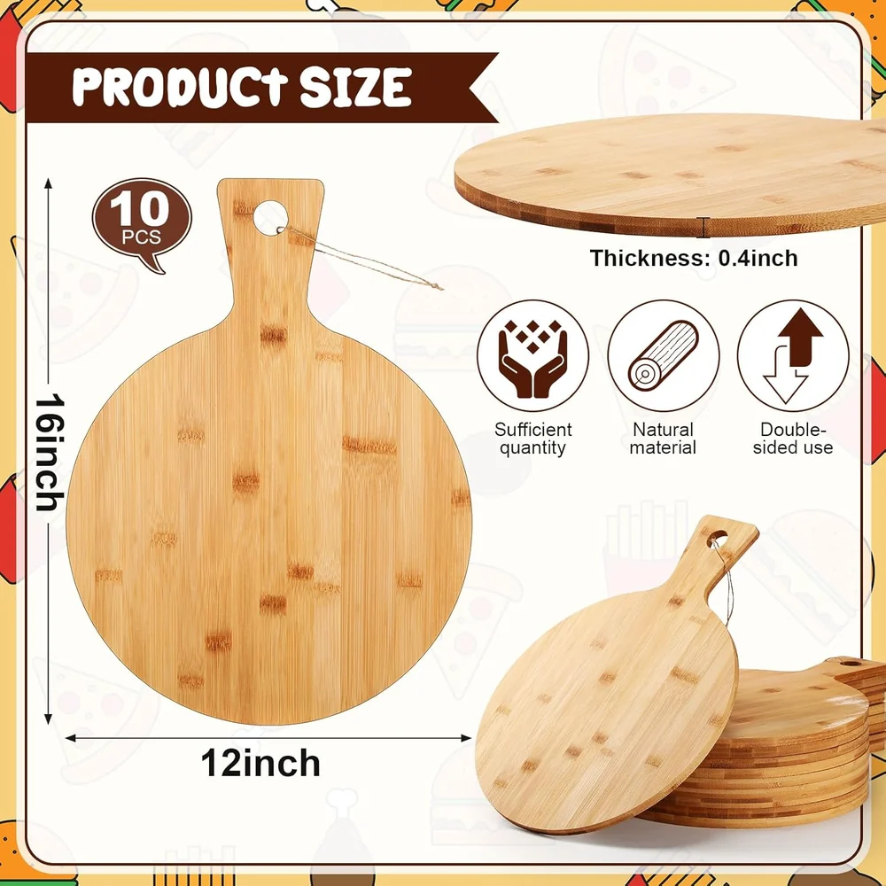 Kigley 10 Pcs Bamboo Cutting Board