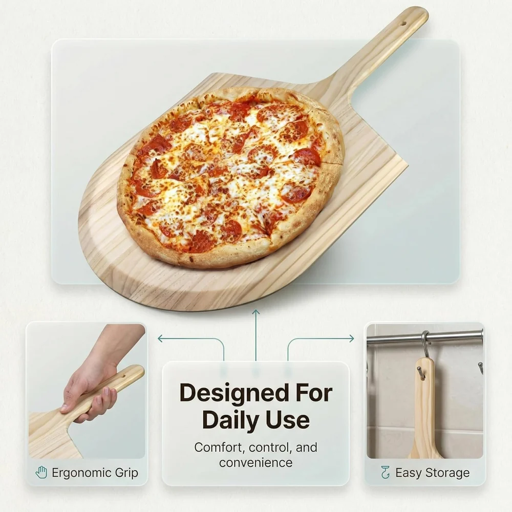 KitchenDine Wooden Pizza Peel