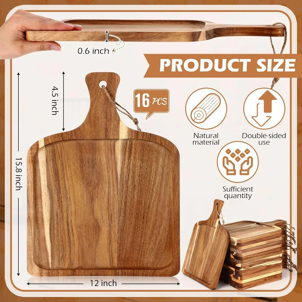 Tanlade 16 Pcs Acacia Wood Cutting Board