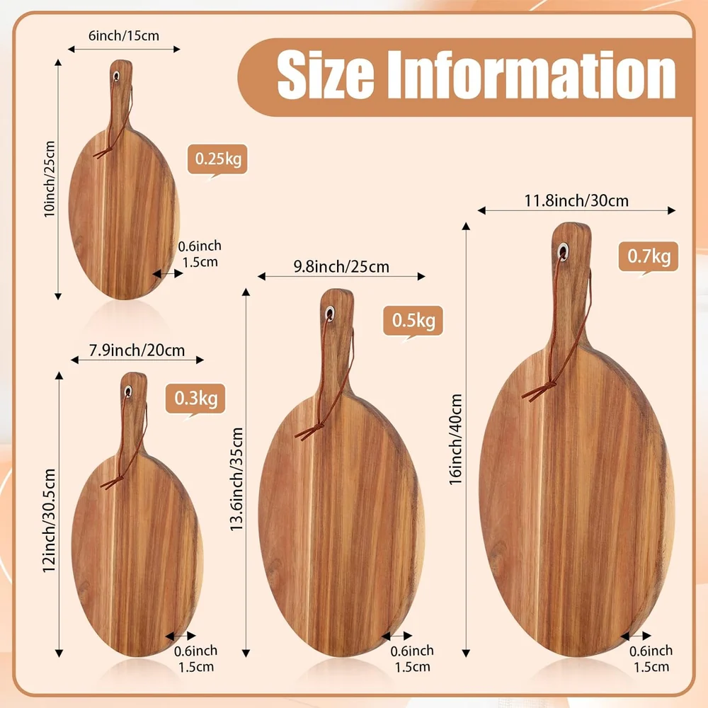 Uiifan 20 Pcs Round Acacia Wood Cutting