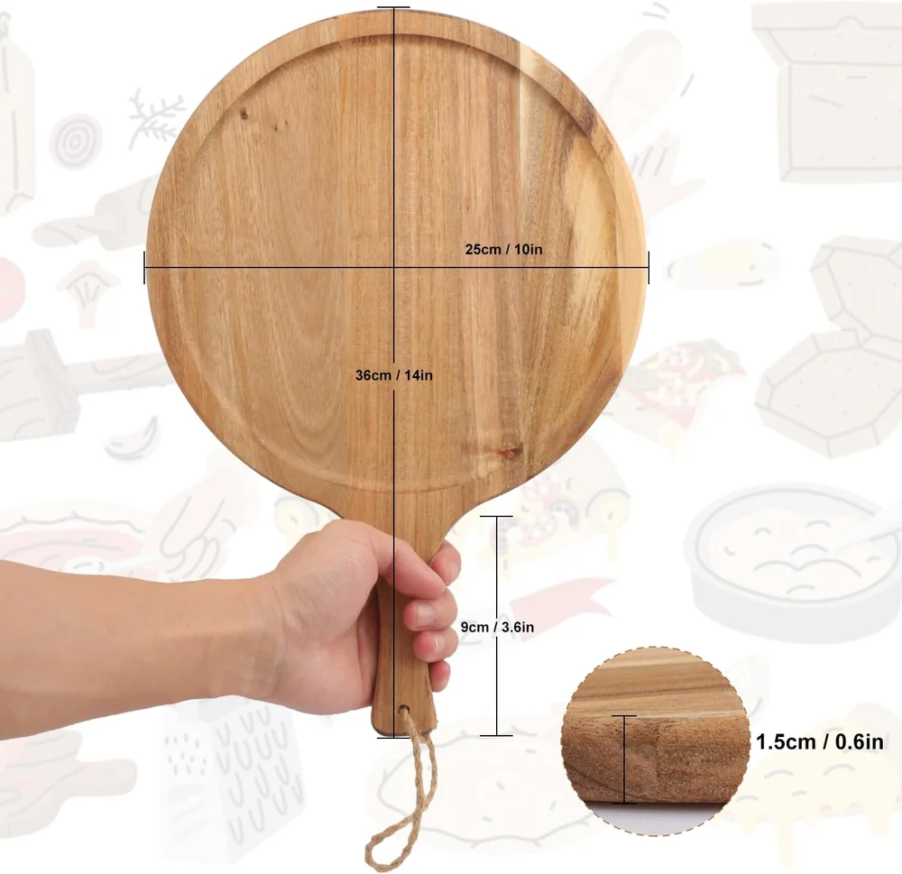Yiksonyo 4 Pack 14 Inch Round Wooden
