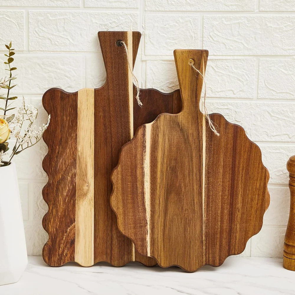 LemonRoad 2 Pcs Wood Chopping and Serving