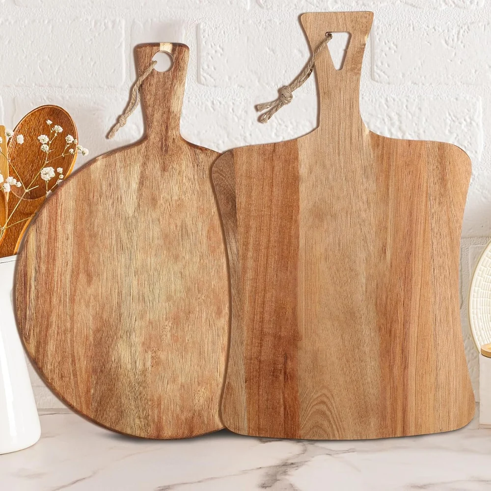 Oqqlin 2 Pcs Acacia Wood Cutting Board