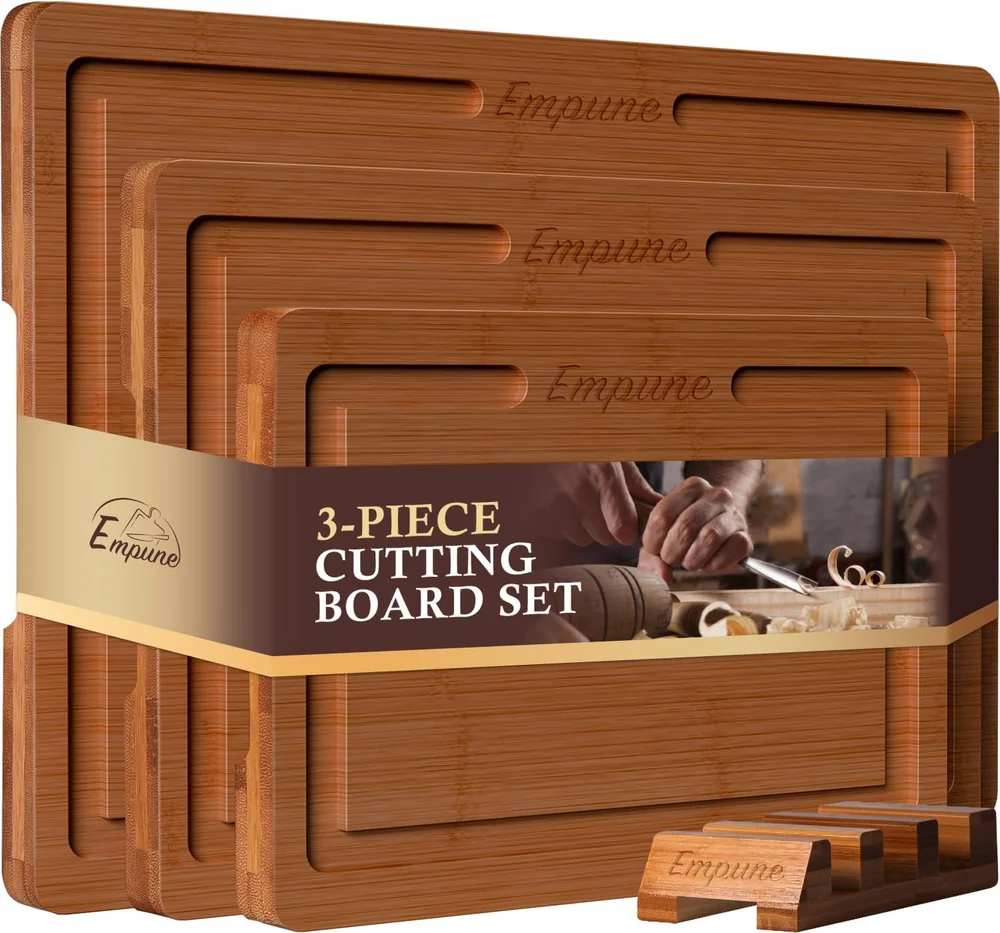 Patelai 12 Packs Wooden Cutting Board Set