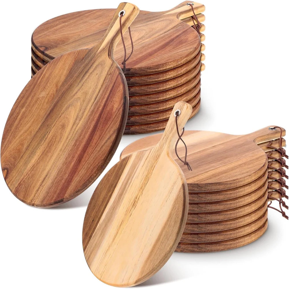 Uiifan 20 Pcs Round Acacia Wood Cutting