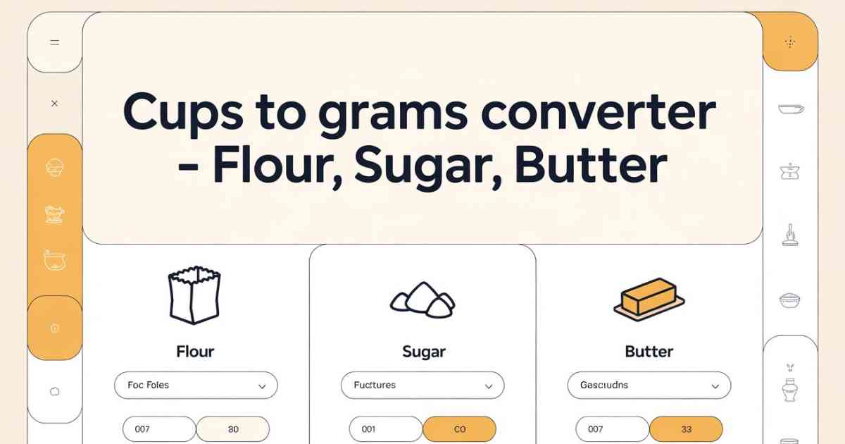 Cups to Grams Converter – Flour, Sugar, Butter