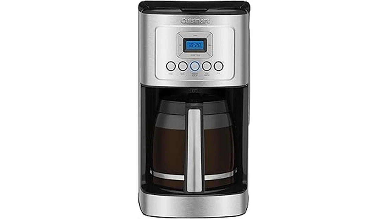 The image shows a selection of sleek, modern programmable coffee makers ready for brewing.